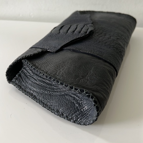 DEBORAH BARNET Ostrich Small Envelope Clutch Bag Handbag - Picture 4 of 9